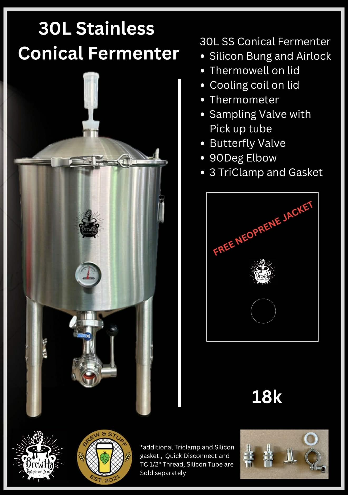 Brew Ha 30L Conical Fermenter