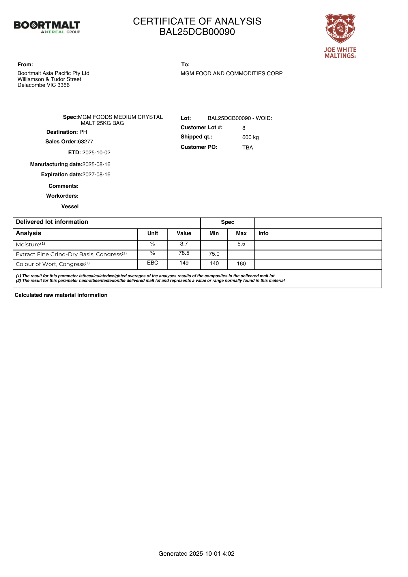 Joe White Medium Crystal - 500g