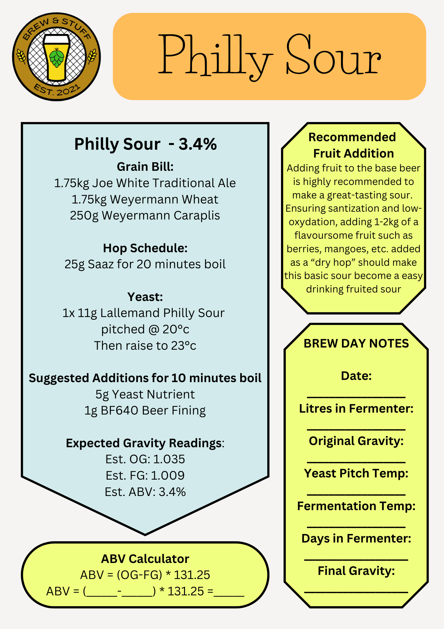 Philly Sour Recipe Pack